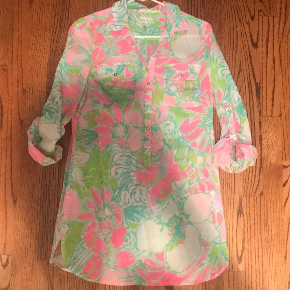 Lilly Pulitzer XS Jupiter Island tunic coverup